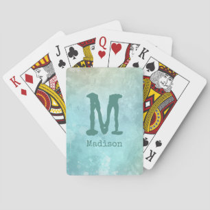 Aquarell Splash benutzerdefinierte Monogramm Spiel Spielkarten