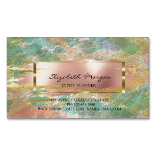 Aquarell-Spritzer, Pinselstrich, Goldrahmen Magnetische Visitenkarte