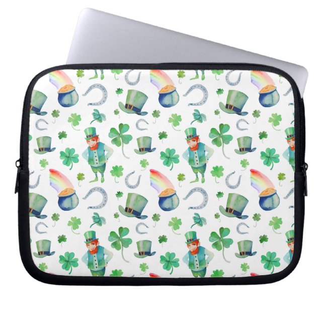 Aquarell-St Patrick Tagesmuster Laptopschutzhülle (Vorderseite)