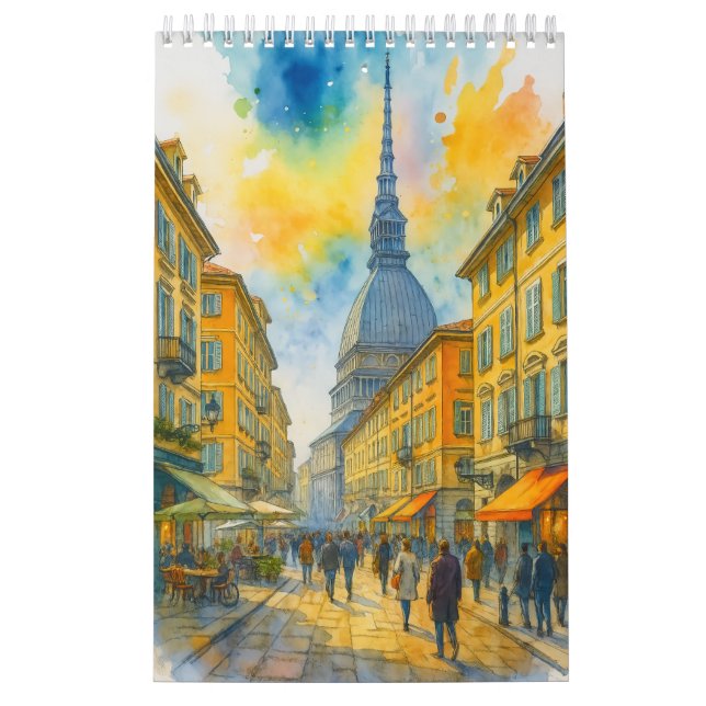 Aquarell-Städte der Welt 2026 Reise Kunst Kalender (Titelbild)