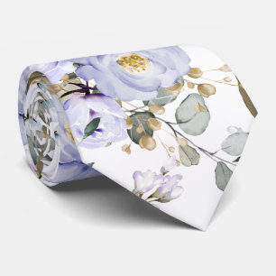 Aquarell-Staub-Lila-Pfingstrosen-Rosen-Krawatte Krawatte