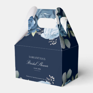 Aquarell Staubblau Florales Brautbad Geschenkschachtel