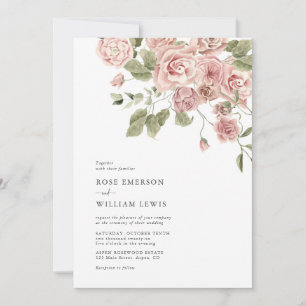 Aquarell Staubrosa Hochzeit Einladung