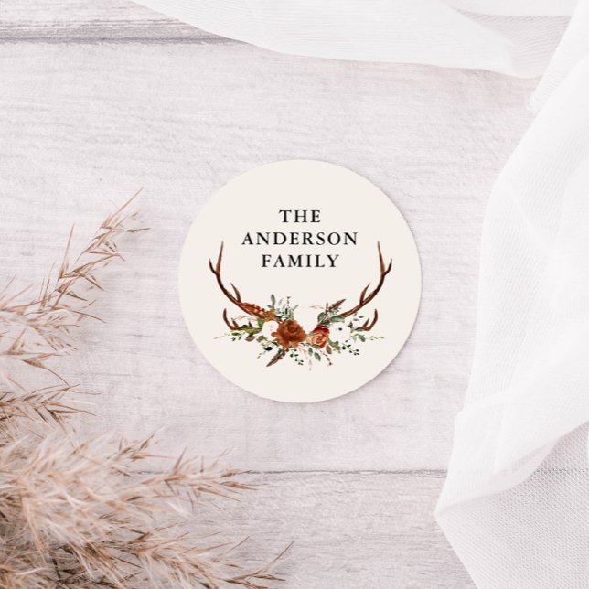 Aquarell Steppenblütenterrasse Moderne Eleganz Runder Aufkleber (Von Creator hochgeladen)