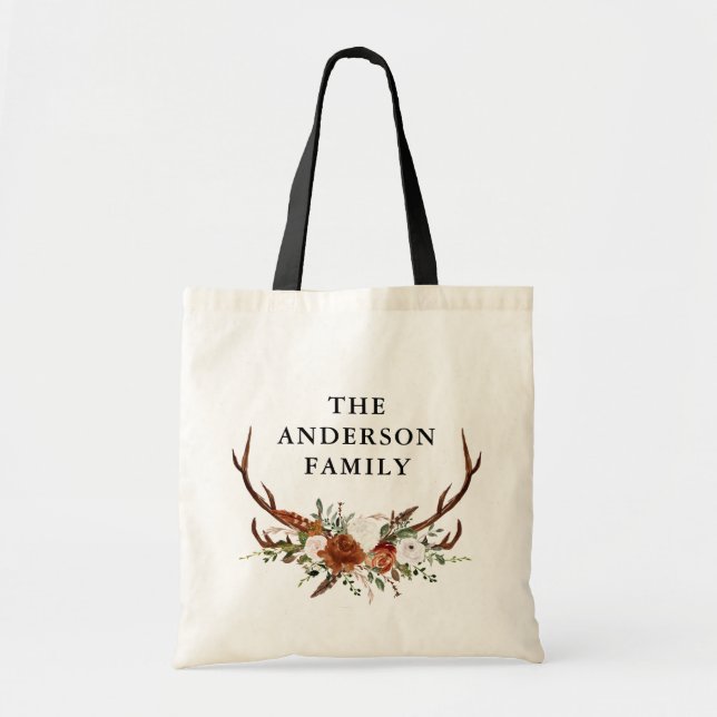 Aquarell Steppenblütenterrasse Moderne Eleganz Tragetasche (Vorne)