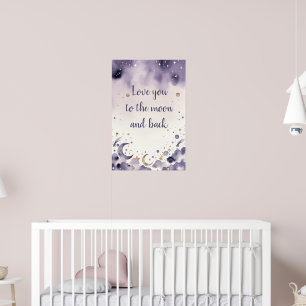 Aquarell-Sterne und Wolken Babyzimmer-Dekor Poster