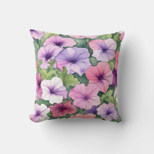 Aquarell-Stiefmütterchen-Blumen Kissen