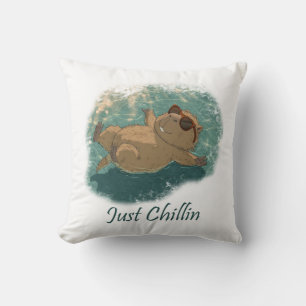 Aquarell-Stil Lustige Capybara Entspannungszitat Kissen