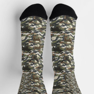Aquarell-Stil-Tarnung Camo mit Tieren Socken