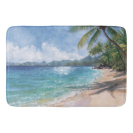 Aquarell Strand Hawaii Badematte