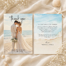 Aquarell-Strand Hochzeit am Strand Sommerhochzeit Dankeskarte