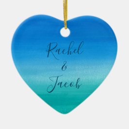 Aquarell-Strand-Hochzeits-Paare Keramik Ornament