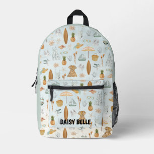 Aquarell-Strand-Junggesellinnen-Abschied-Wochenend Bedruckter Rucksack