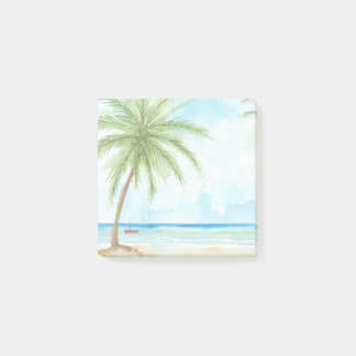 Aquarell-Strand-Palme-Post-Itauflage Post-it Klebezettel