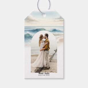 Aquarell Strand Wellen Küsten Foto Hochzeit Geschenkanhänger