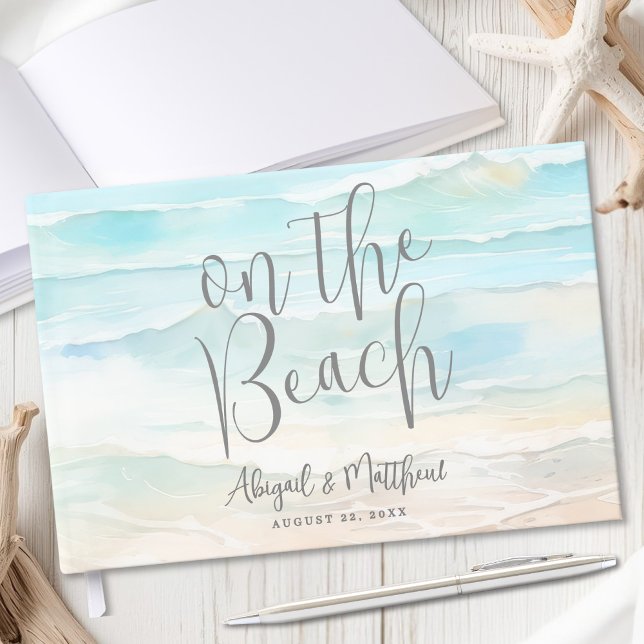 Aquarell Strandhochzeit Gästebuch (Watercolor On The Beach Wedding Guest Book)
