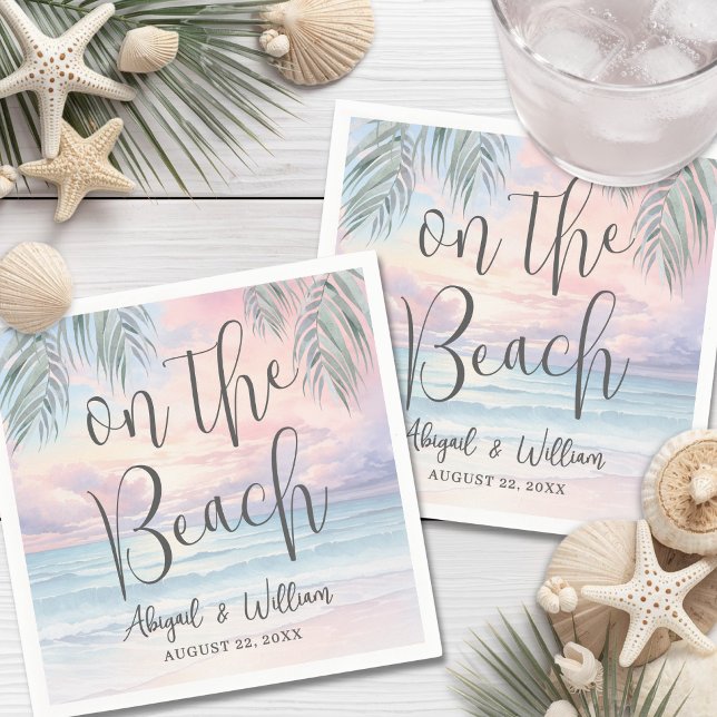 Aquarell Strandhochzeit Serviette (Watercolor On The Beach Wedding Napkins)