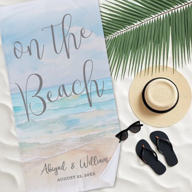Aquarell Strandhochzeit Strandtuch (Watercolor On The Beach Wedding Towel )