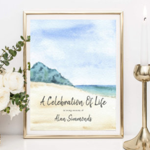 Aquarell-Strandszene - Feier des Lebens Poster