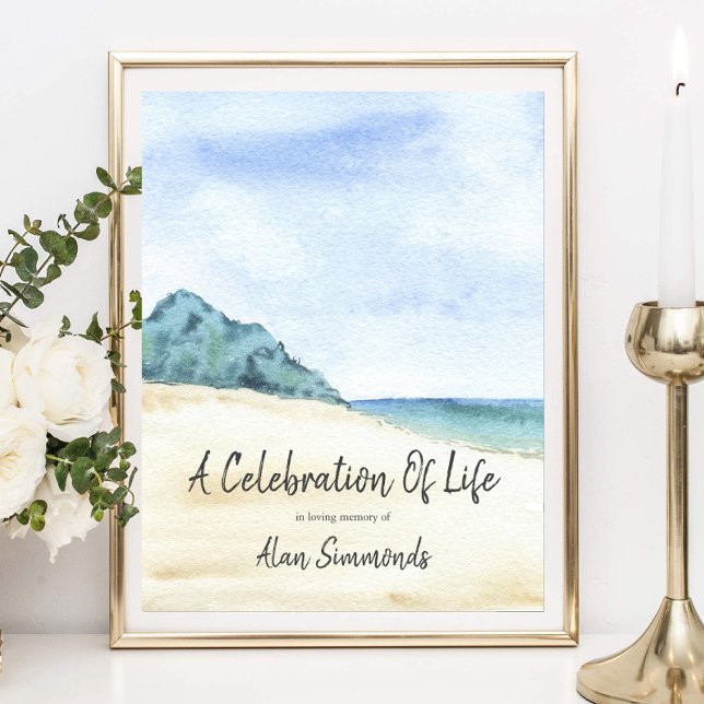 Aquarell-Strandszene - Feier des Lebens Poster (Von Creator hochgeladen)