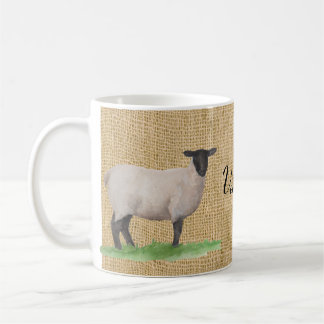 Aquarell-Suffolk-Schafe Kaffeetasse