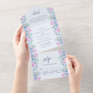 Aquarell Sukkulenten Botanische Hochzeit All In One Einladung