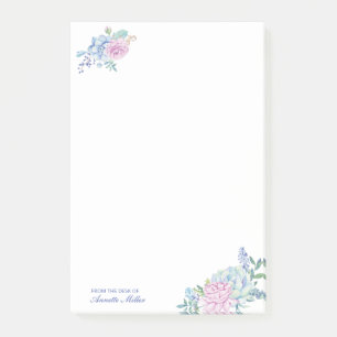 Aquarell Sukkulenten Floral Persönlich Post-it Klebezettel
