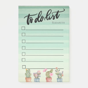 Aquarell Sukkulenten Grün To-Do-Liste Post-it Klebezettel