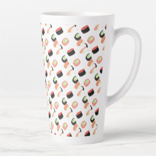 Aquarell Sushi-Rollen Gurke Lachs Milchtasse