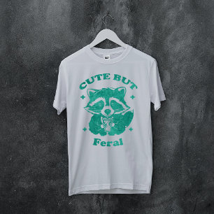 Aquarell Süß aber wild lustiger Waschbär T-Shirt