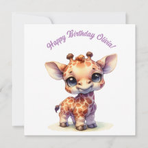 Aquarell süße Baby-Giraffe