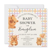 Aquarell Süße Capy Capybara Baby Shower