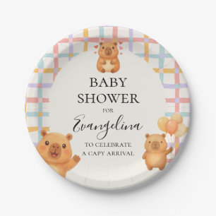 Aquarell Süße Capybara-Baby-Party Pappteller