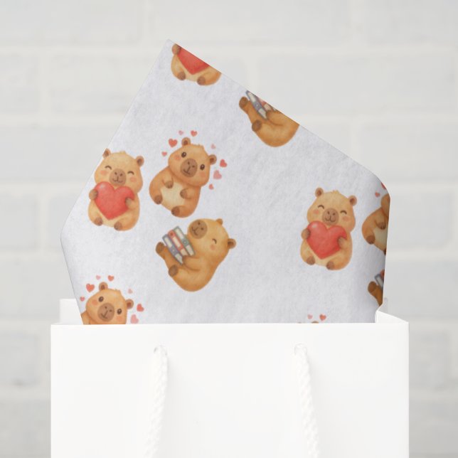 Aquarell Süße Capybara Seidenpapier (Geschenktüte)