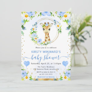 Aquarell Süße Dschungel-Giraffe Baby Shower Einladung