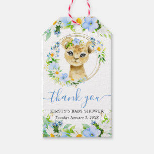 Aquarell Süße Dschungel Löwe Floral Baby Shower Geschenkanhänger
