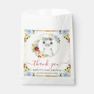Aquarell Süße Dschungel Nilpferd Floral Baby Showe Geschenktütchen