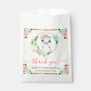 Aquarell Süße Dschungel Nilpferd Floral Baby Showe Geschenktütchen