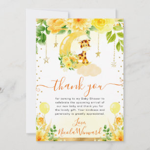 Aquarell Süße Florale Giraffe Baby Shower Dankeskarte