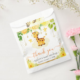 Aquarell Süße Florale Giraffe Baby Shower Geschenktütchen