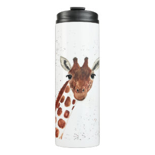 Aquarell süße Giraffe Tier Safari Dschungel Thermosbecher