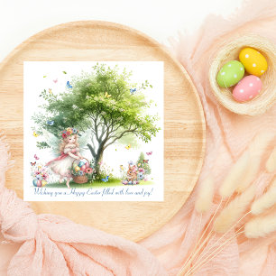 Aquarell Süße Ostern Frühling Fee Feiertagskarte