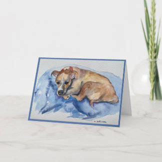 Aquarell süße Rettungshund-Karte Karte