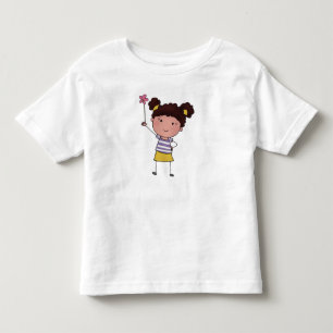 Aquarell Süße Stäbchen Mädchen rosa Blume Schön Kleinkind T-shirt