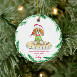 Aquarell Süßer Cavalier King Charles Spaniel  Keramik Ornament