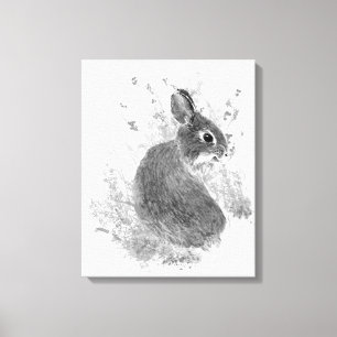 Aquarell Süßer Hase Kaninchen Tier Kunst Leinwanddruck