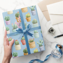 Aquarell süßer Kaktus Boho-Kinderzimmer Geschenkpapier