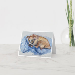 Aquarell-süßer Rettungshund Zusammengefaltete Dank Dankeskarte