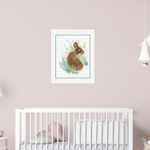 Aquarell Süßes Kaninchen Hase Tier Kunst Poster