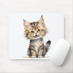 Aquarell-Tabby-Kätzchen Mousepad